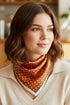Polka Dot Perfection Rust Square Satin Scarf