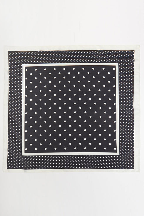 Classic With A Twist Black Square Satin Scarf