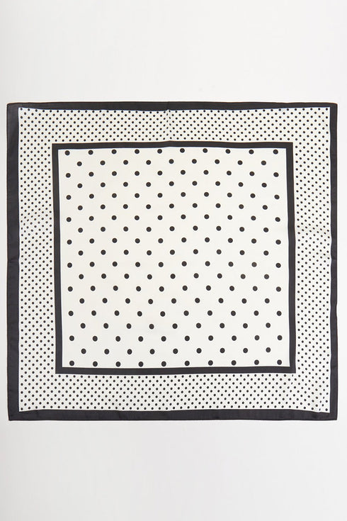 Classic With A Twist White Square Satin Scarf