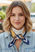 Dotted Daisy Navy Square Satin Scarf