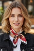 Dotted Daisy Red Square Satin Scarf