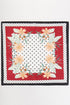 Dotted Daisy Red Square Satin Scarf