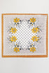 Dotted Daisy Taupe Square Satin Scarf