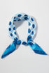 Forward Motion Blue Dots Square Satin Scarf