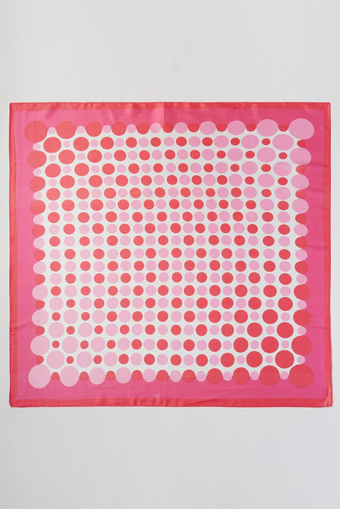 Forward Motion Pink Dots Square Satin Scarf