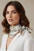 Brushstroke Blooms Beige Square Satin Scarf
