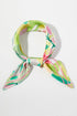 Brushstroke Blooms Green Square Satin Scarf