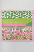 Poetry In Motion Pink & Green Square Satin Scarf