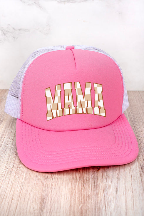 Checkerboard Mama Foam Front Mesh Trucker Cap