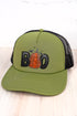 Faux Sequin Boo Transfer Foam Front Mesh Trucker Cap