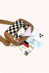 Downtown Dash Camel Checkered Crossbody Bag