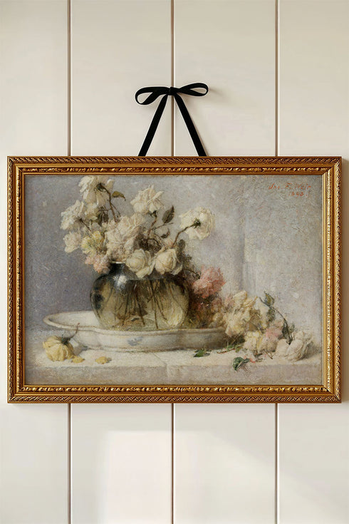 Roses Ready To Frame Canvas Print