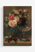 Still Life With Roses And Raspberries Ready To Frame Canvas Print