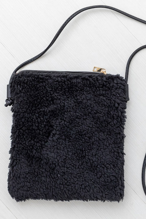 Winter Park Black Sherpa Crossbody
