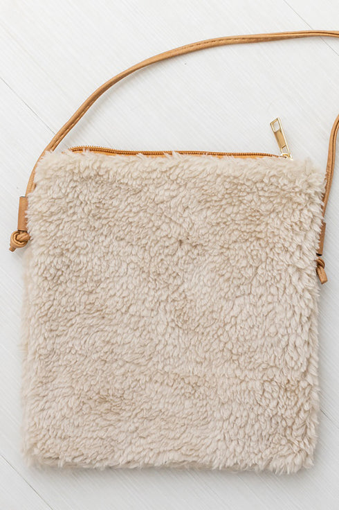 Winter Park Taupe Sherpa Crossbody