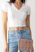 Boho Burst Pink Faux Leather Crossbody