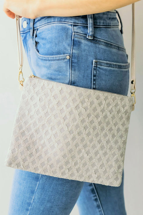 Diamond Bluff Gray Crossbody Clutch