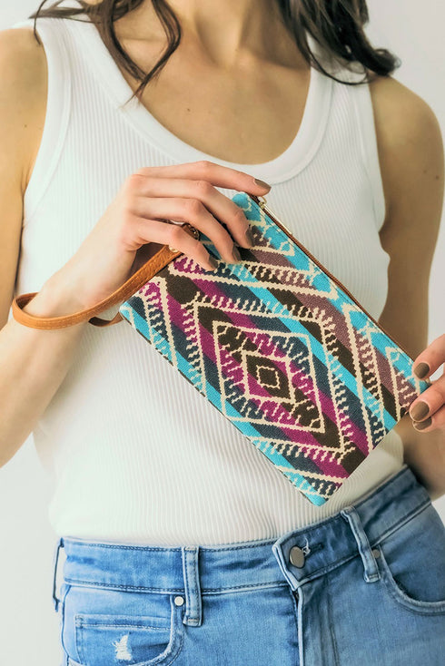 Turquoise Sabino Canyon Wristlet Pouch