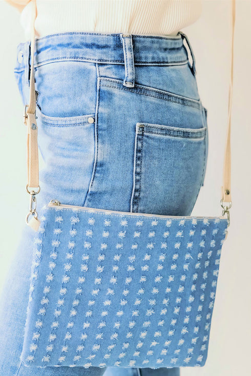 Boat Weekend Blue Denim Crossbody Clutch