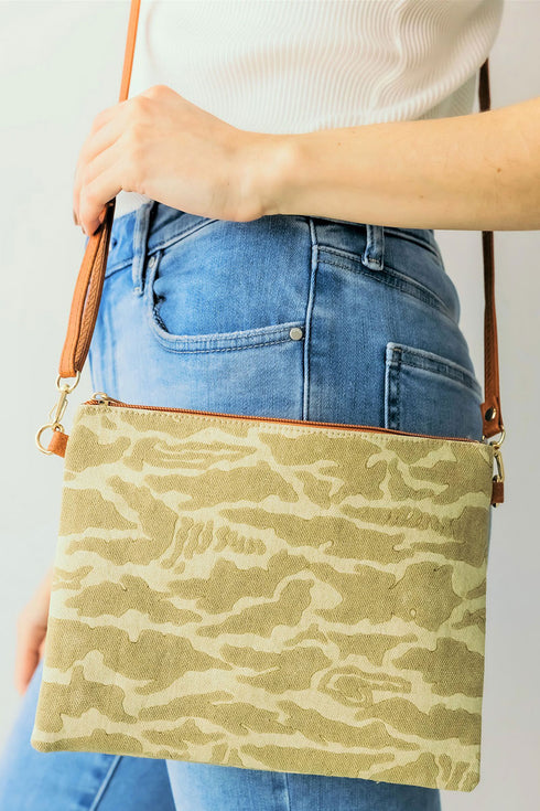 Hidden Hills Beige Crossbody Clutch
