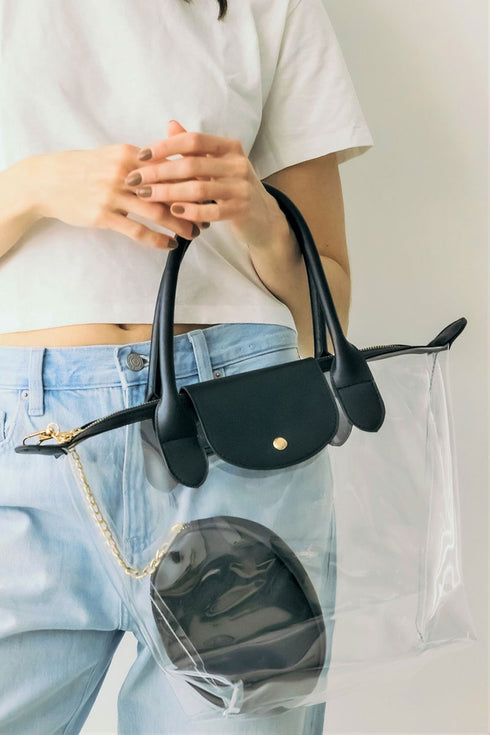 Clear As Day Tote Bag, Black