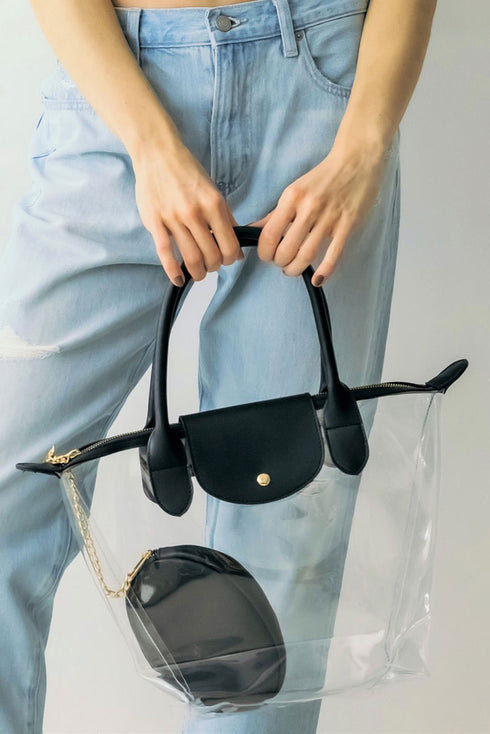 Clear As Day Tote Bag, Black