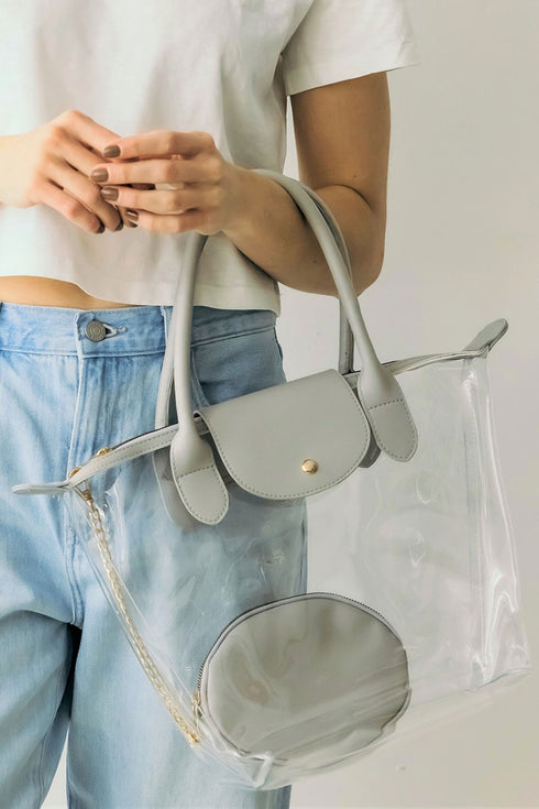 Clear As Day Tote Bag, Gray