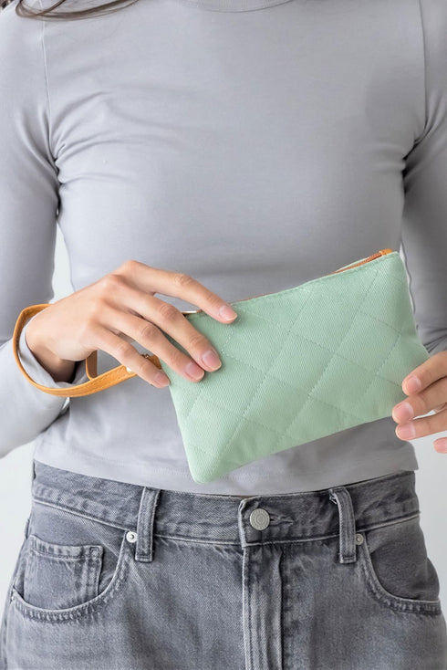 Sadieville Quilted Wristlet Pouch, Sage