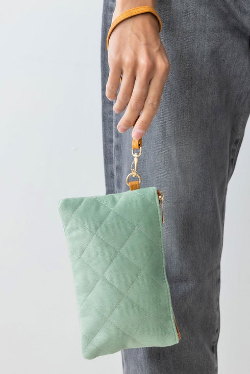 Sadieville Quilted Wristlet Pouch, Sage