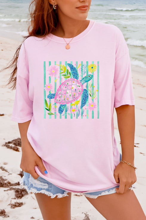 Turtle Coastal Garden Comfort Colors Adult Ring-Spun Cotton Tee