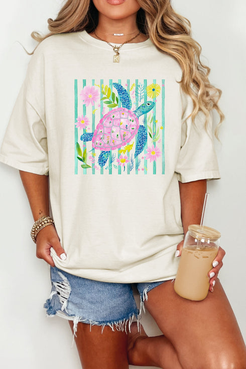 Turtle Coastal Garden Comfort Colors Adult Ring-Spun Cotton Tee