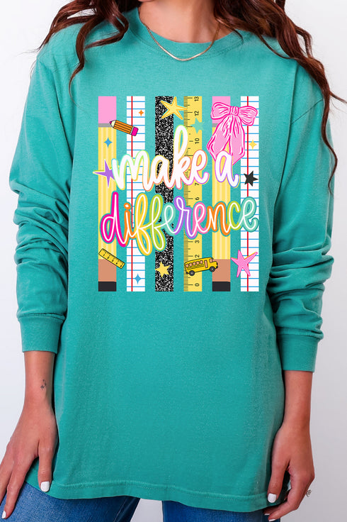Make A Difference Comfort Colors Heavyweight Long Sleeve T-Shirt