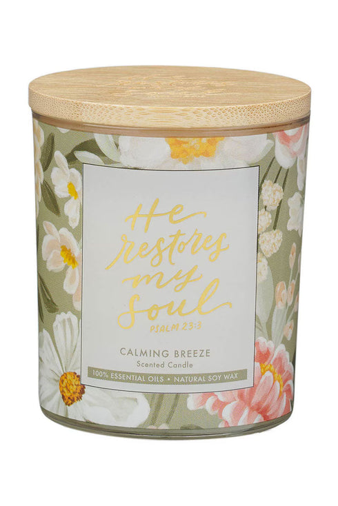 He Restores My Soul Calming Breeze Scented Candle