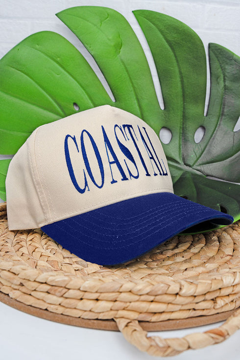 Coastal Embroidered Five Panel Twill Cap