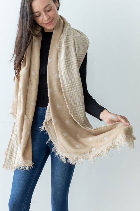 Glen Ellyn Bias Scarf, Beige