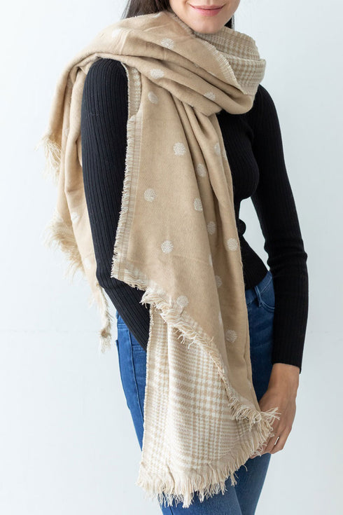 Glen Ellyn Bias Scarf, Beige