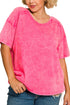 Plus Size Weekender Edit Hot Pink Acid Washed Tee