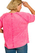Plus Size Weekender Edit Hot Pink Acid Washed Tee