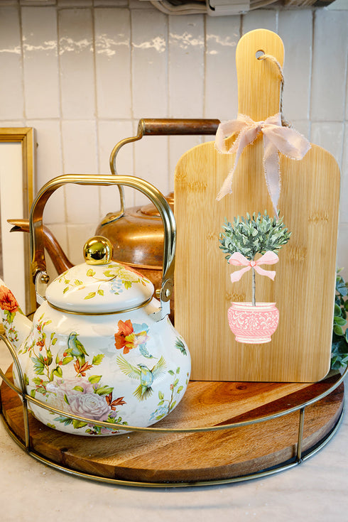 Pink Porcelain Dream Decorative Wood Cutting Board