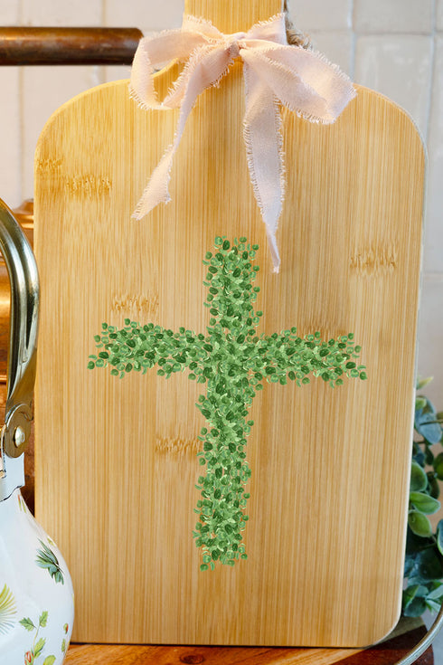 Boxwood Cross Decorative Wood Cutting Board