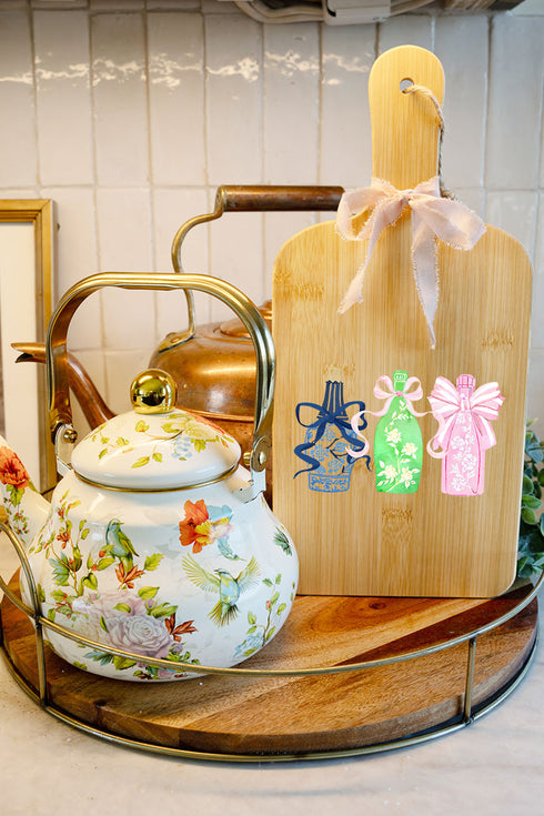 Chinoiserie Champagne Decorative Wood Cutting Board