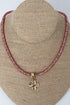 Light Rose Crystal Crossfire Goldtone Necklace