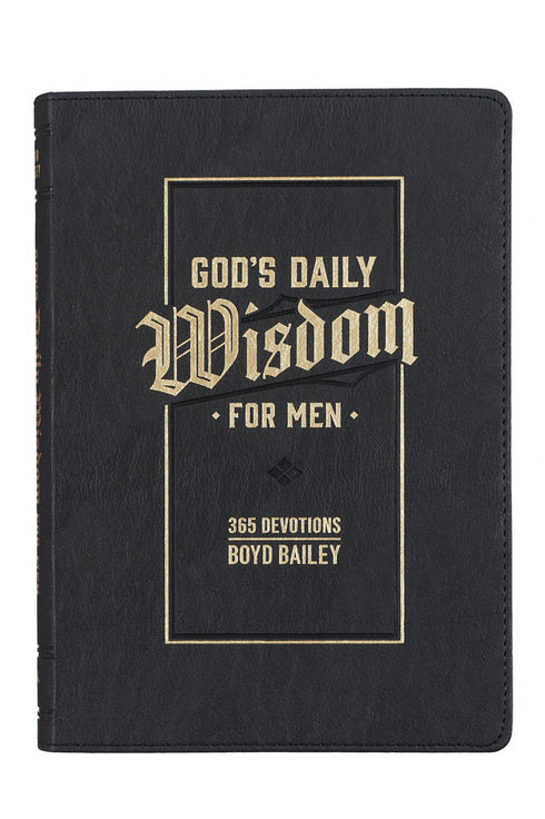 God's Daily Wisdom For Men Black Faux Leather Devotional