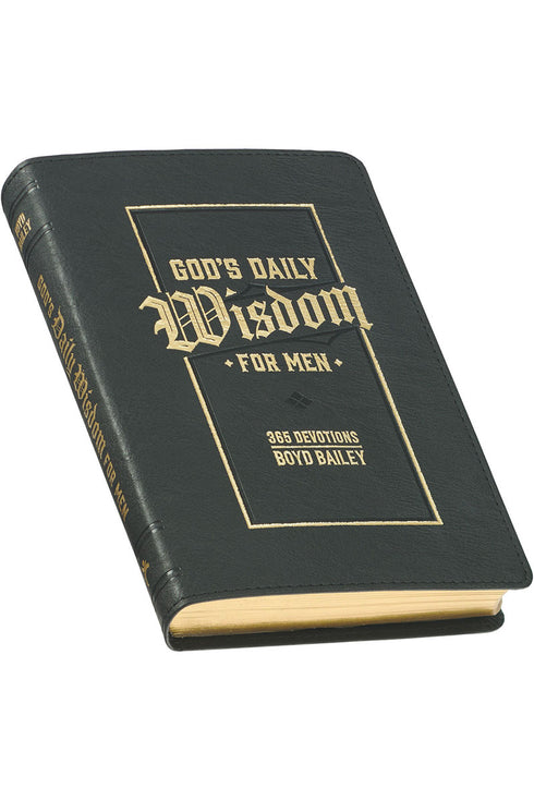 God's Daily Wisdom For Men Black Faux Leather Devotional