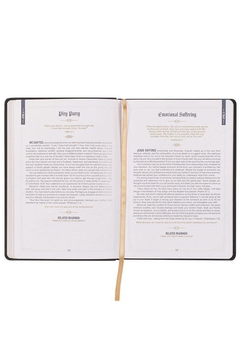 God's Daily Wisdom For Men Black Faux Leather Devotional