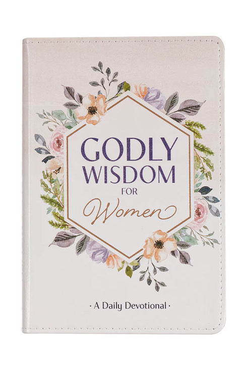 Godly Wisdom For Women White Faux Leather Devotional