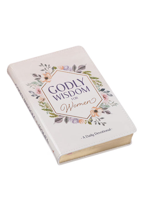 Godly Wisdom For Women White Faux Leather Devotional