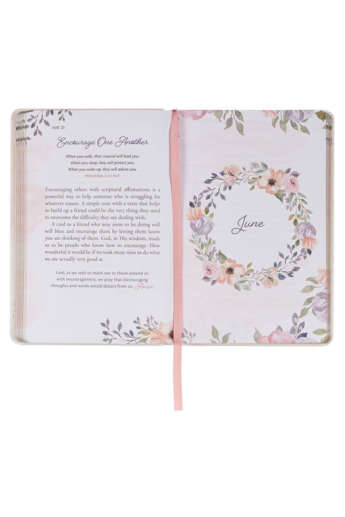 Godly Wisdom For Women White Faux Leather Devotional