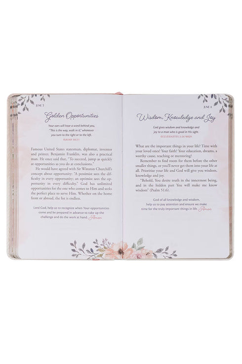 Godly Wisdom For Women White Faux Leather Devotional