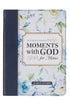 Moments With God For Moms Navy Floral Faux Leather Devotional